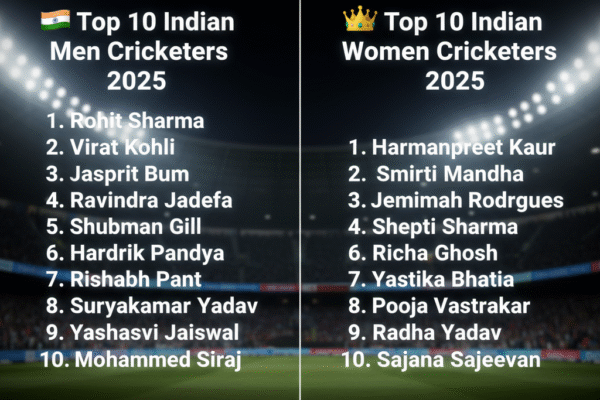 Top 20 Indian Cricketers 2025