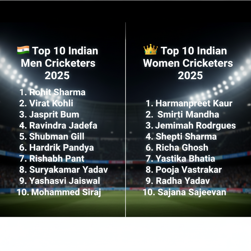 Top 20 Indian Cricketers 2025