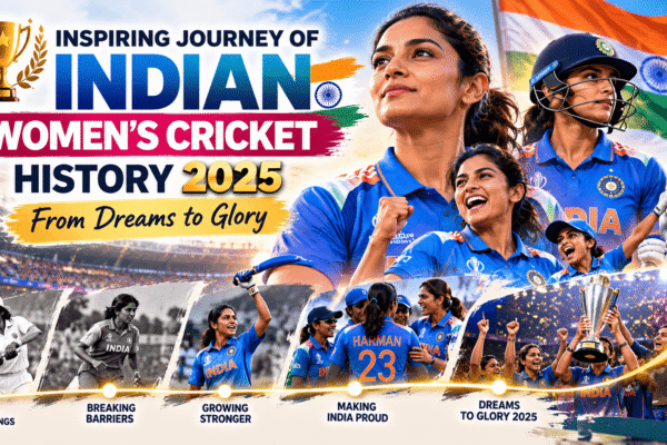 Inspiring journey of Indian women’s cricket history 2025 featuring Team India, cricket players, World Cup celebrations, and the journey from dreams to glory.