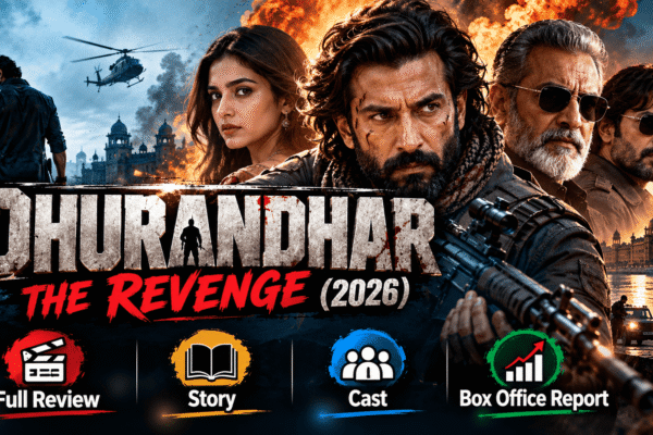 Dhurandhar The Revenge 2026 movie review featuring Ranveer Singh, cast, story, action scenes, and box office report.