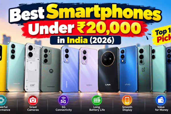 Best smartphones under ₹20,000 in India in 2026 featuring budget 5G phones and smartphone buying options