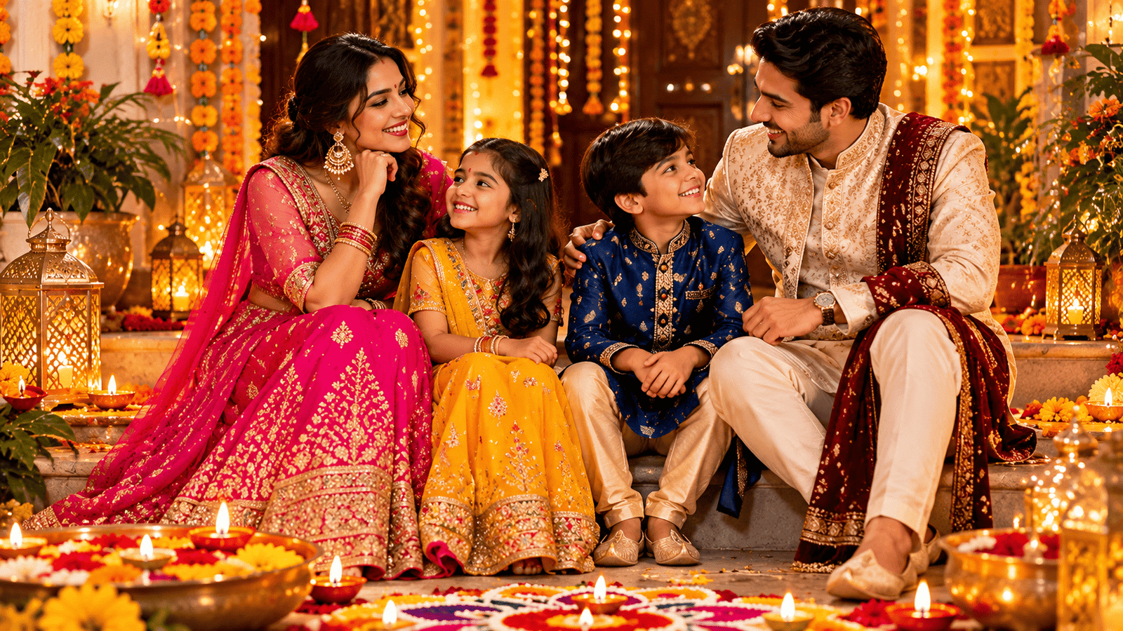 diwali outfit ideas women men kids 2026