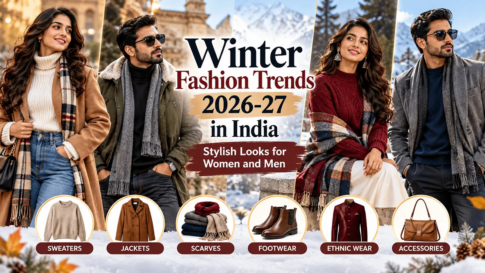 Winter Fashion Trends 2026-27 in India featuring stylish winter outfits for women and men
